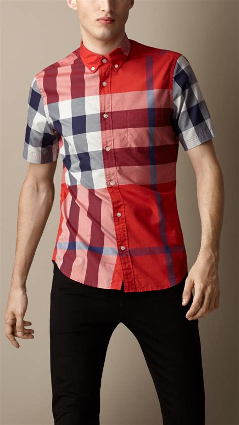 red burberry shirt for men|burberry t shirt cost.